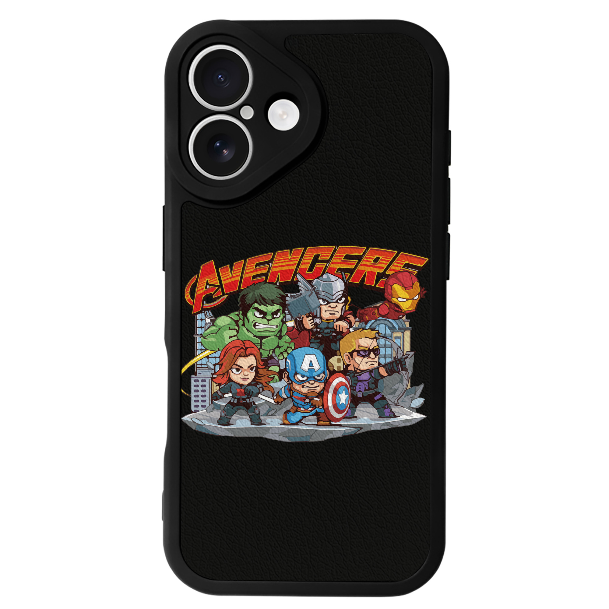 （画像用） アベンジャーズ The Avengers 【iPhone 16シリーズ対応】シリコンスマホケース（レザー調） 材質：シリコン